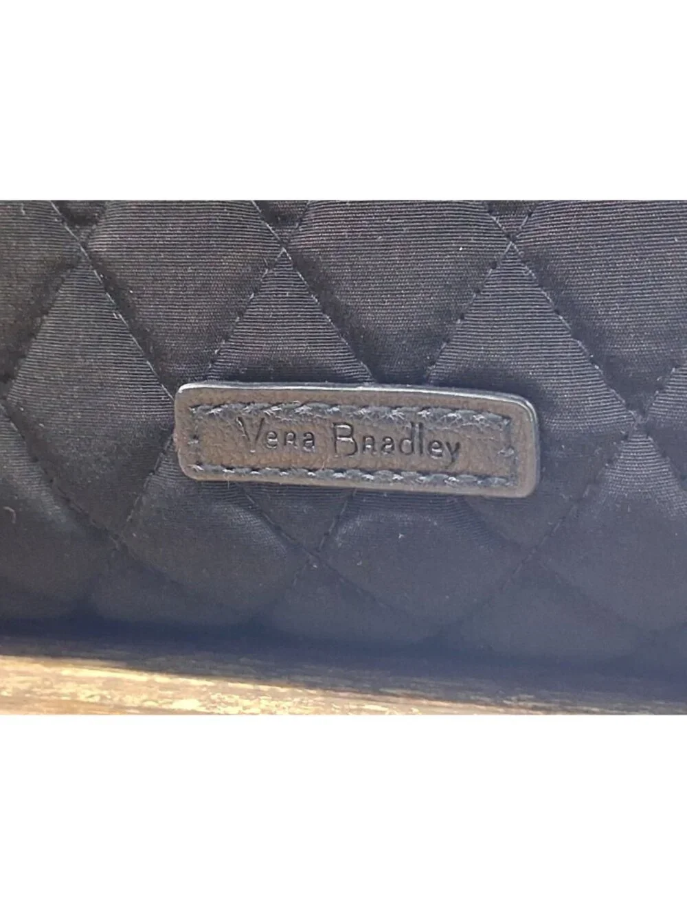 Vera Bradley Makeup Bag Black Quilted Cotton Cosmetic Pouch Travel